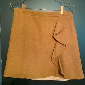 J-Crew Wool mini skirt w/ ruffle